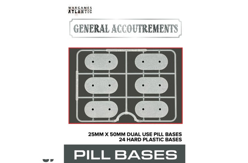 25mm x 50mm Pill Dual Use Bases Miniatures Wargames Atlantic