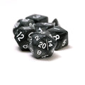 Sirius Dice Set - Pearl Grey / Black Acrylic Dice Set