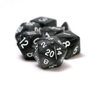 Sirius Dice Set - Pearl Grey / Black Acrylic Dice Set