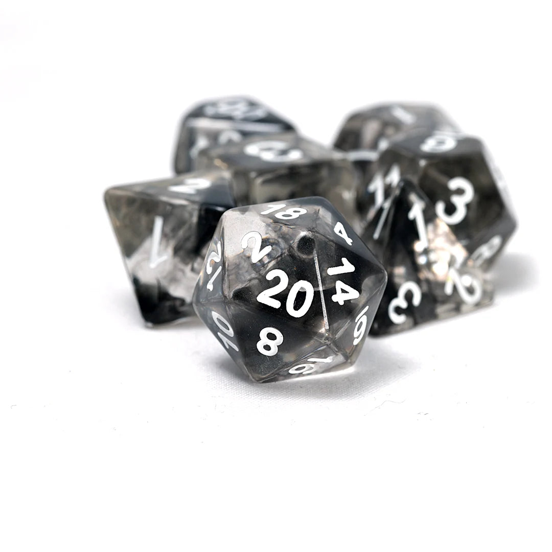 Sirius Dice Set - Black Cloud Translucent Resin Dice Set