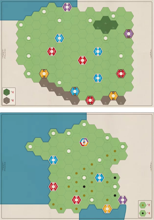 Age of Steam Deluxe: Expansion France & Poland Maps Board Games Eagle-Gryphon Games