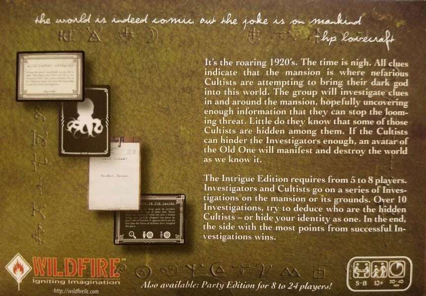 Are you the Cultist Intrigue Edition Card Games PSI