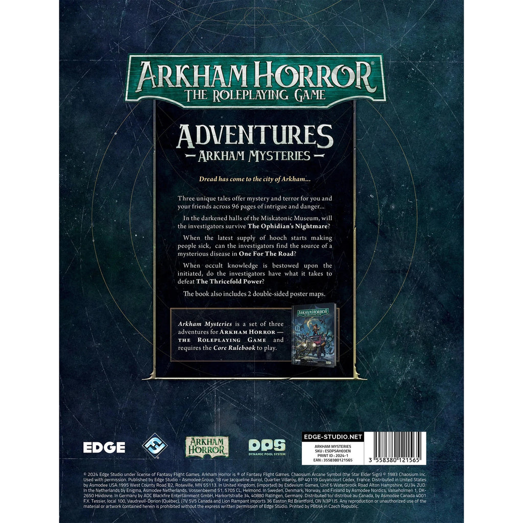 Arkham Horror The Roleplaying Game: RPG Arkham Mysteries RPG Edge Studio 