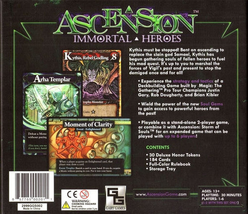 Ascension: Immortal Heroes Deck Building Game Stone Blade Entertainment