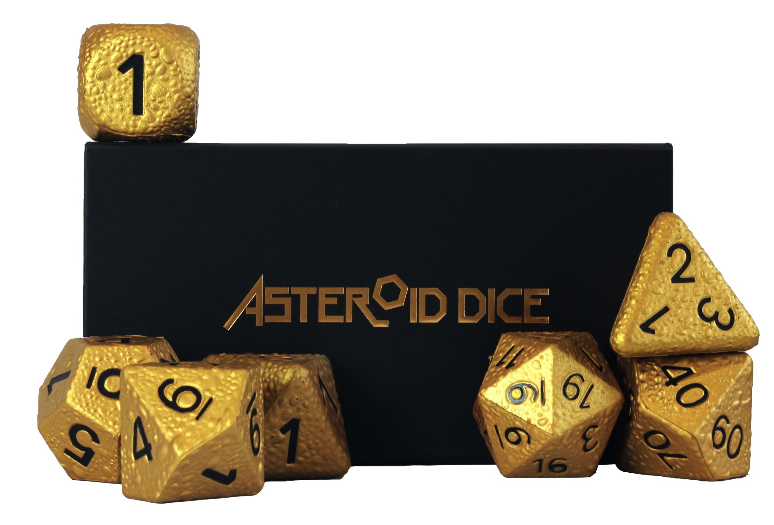 Asteroid Dice - Gold Dice Set Dice Sets & Games Camden Games