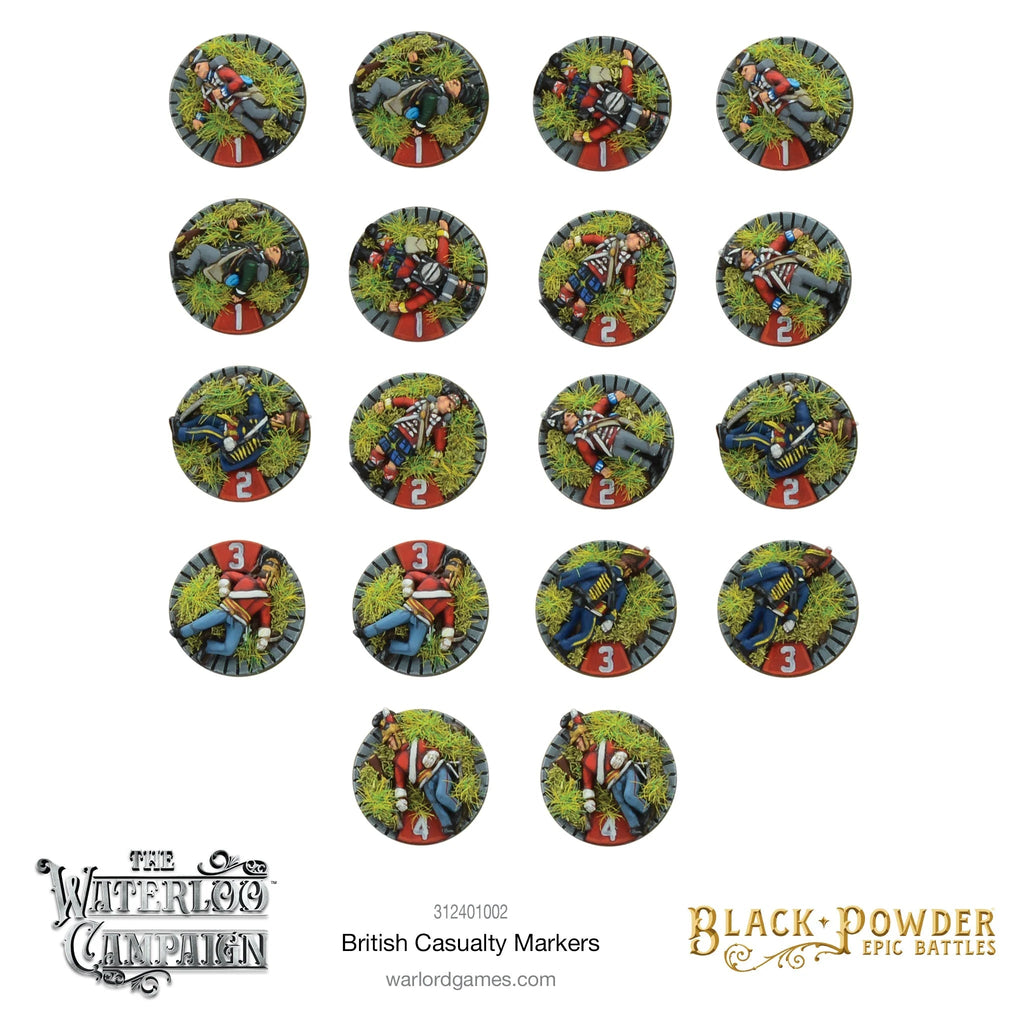 Black Powder Epic Battles: Waterloo - British Casualty Markers Miniatures Warlord Games