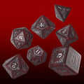 Bloodsucker Shimmering Red & Silver Dice Set RPG PSI