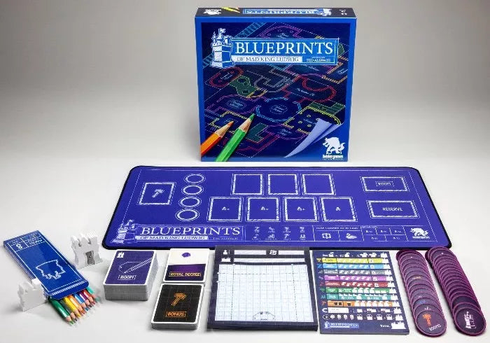 Blueprints of Mad King Ludwig Board Games Bezier Games