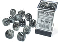 Borealis Light Smoke/silver Luminary 16mm d6 Dice Block (12 dice) Dice CHESSEX