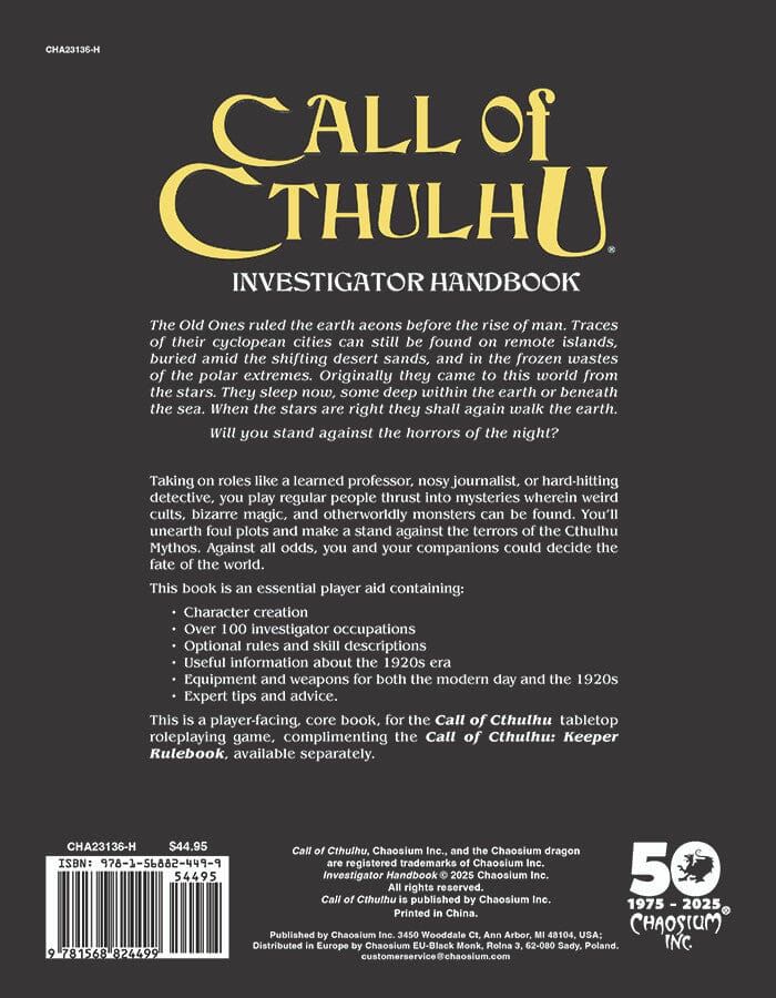 Call of Cthulhu: Chaosium 50th Anniversary Slipcase Set RPG Chaosium 