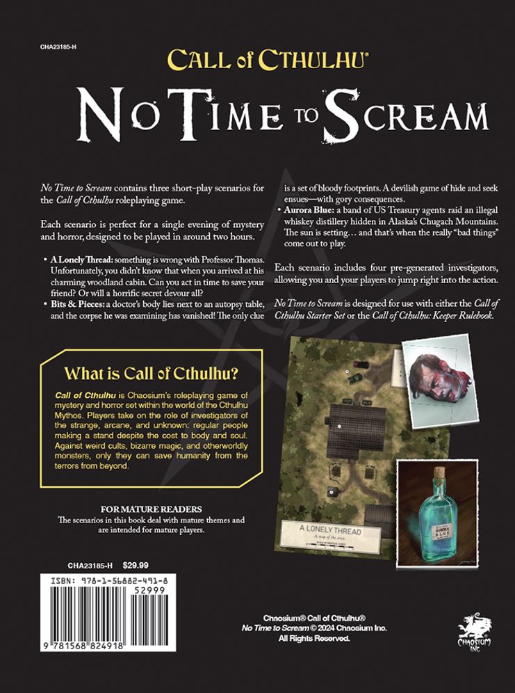 Call of Cthulhu: No Time to Scream RPG Chaosium