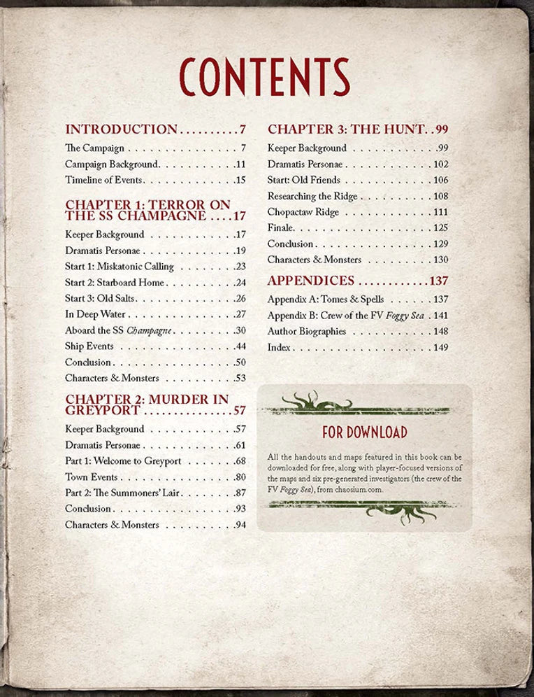 Call of Cthulhu: The Order of the Stone RPG Chaosium