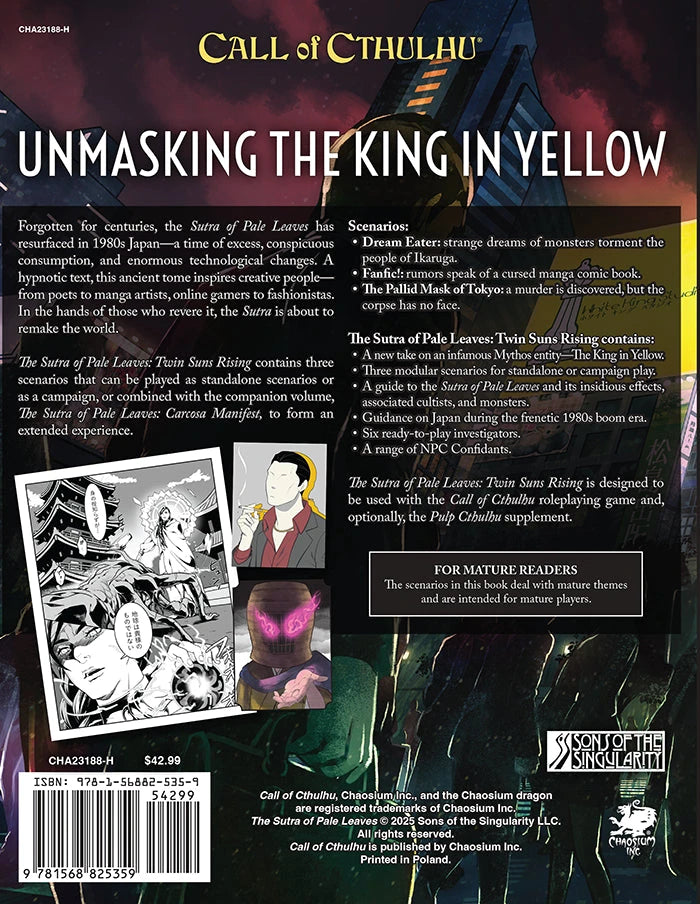 Call of Cthulhu: The Sutra of Pale Leaves - Twin Suns Rising RPG Chaosium 