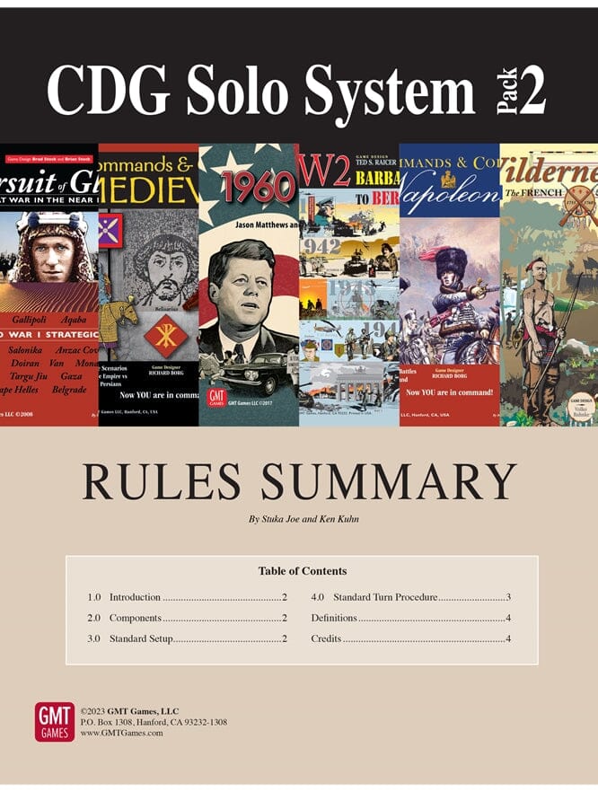 CDG Solo System Pack #2 Board Games GMT Games