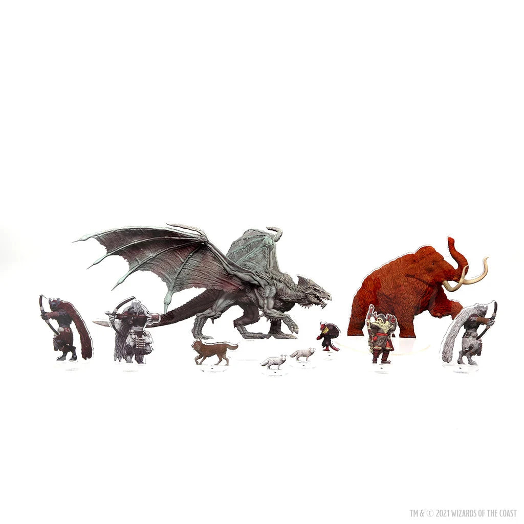 D&D Idols of the Realms: Icewind Dale Rime of the Frostmaiden - Young Adult White Dragon - 2D Set Miniatures Wizkids