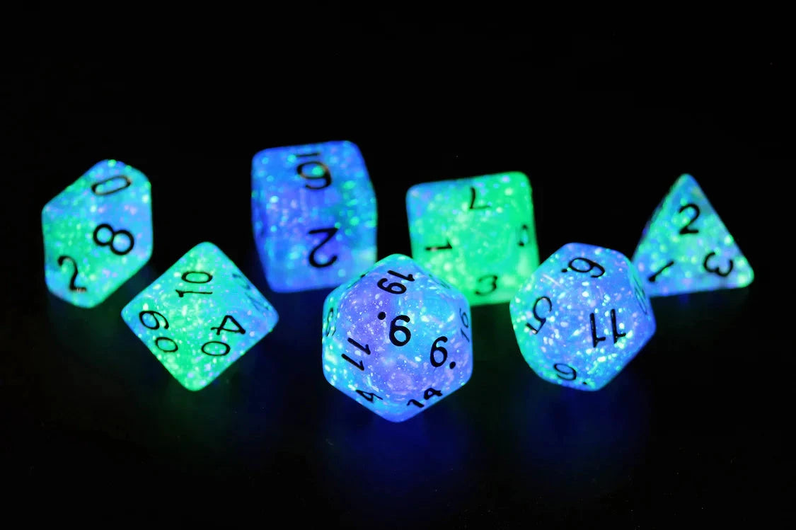 Dice Set - Peacock Glowworm Dice Set Dice Sets & Games Sirius Dice 
