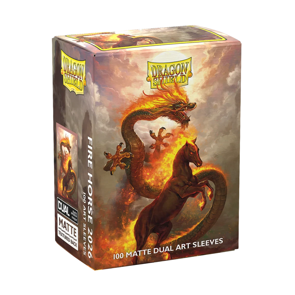 Dual Matte Art Standard Size Sleeves - Fire Horse 2026 Card Sleeves Dragon Shield 