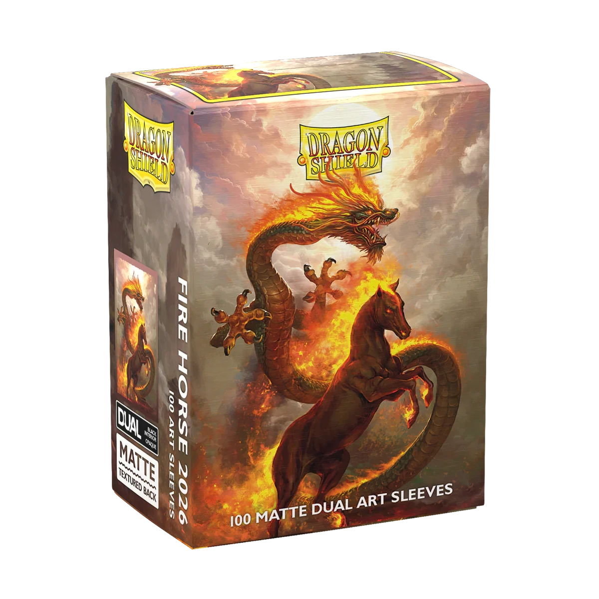 Dual Matte Art Standard Size Sleeves - Fire Horse 2026 Card Sleeves Dragon Shield 