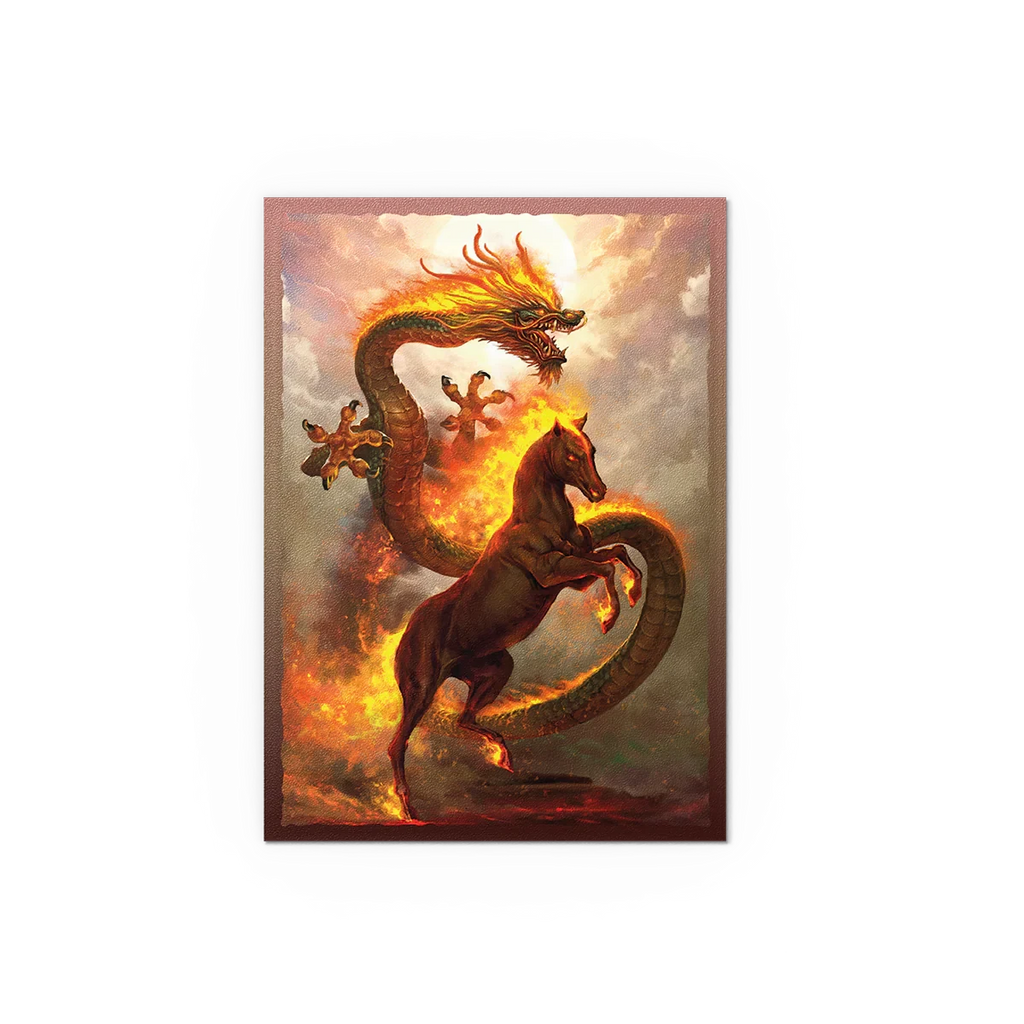Dual Matte Art Standard Size Sleeves - Fire Horse 2026 Card Sleeves Dragon Shield 