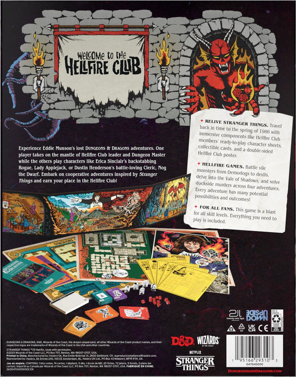 Dungeon & Dragons: Stranger Things: Welcome to the Hellfire Club RPG Wizards of the Coast 