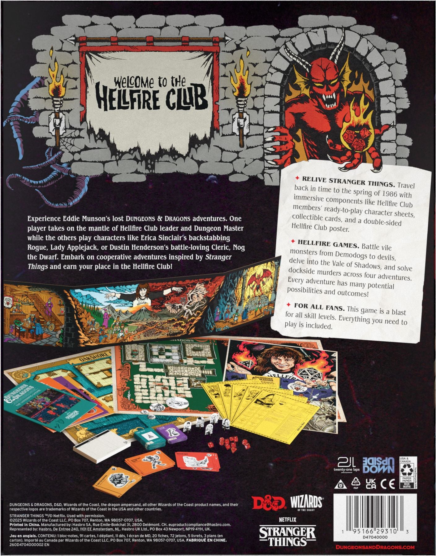 Dungeon & Dragons: Stranger Things: Welcome to the Hellfire Club RPG Wizards of the Coast 