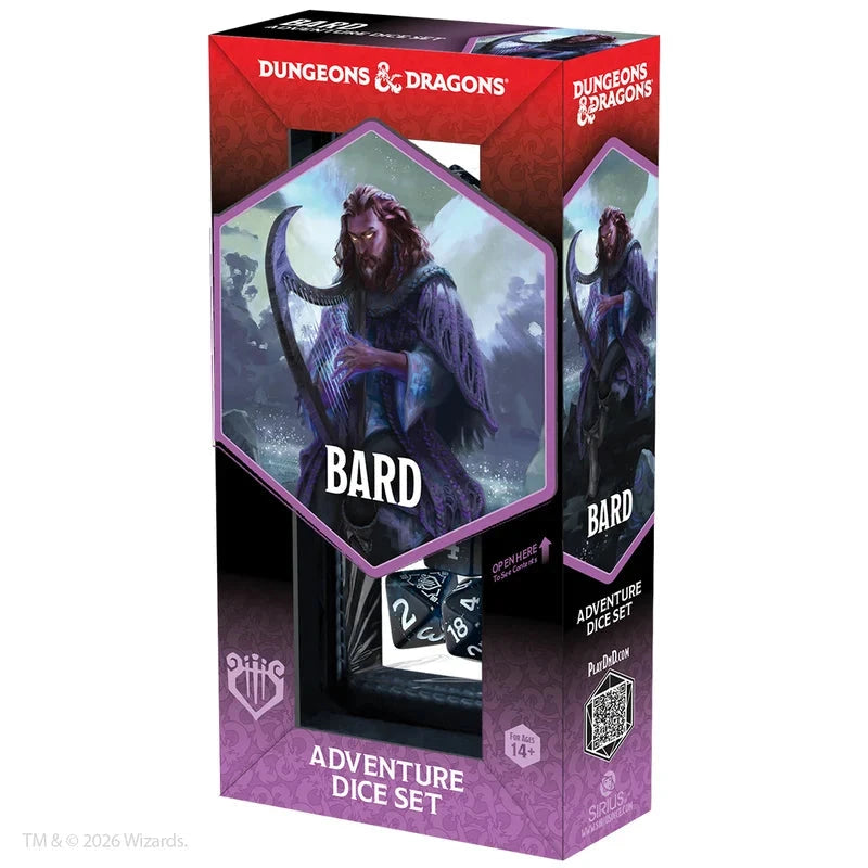 Dungeons & Dragons Adventure Dice Set - Bard: Blue/Black Dice Sets & Games Sirius Dice 
