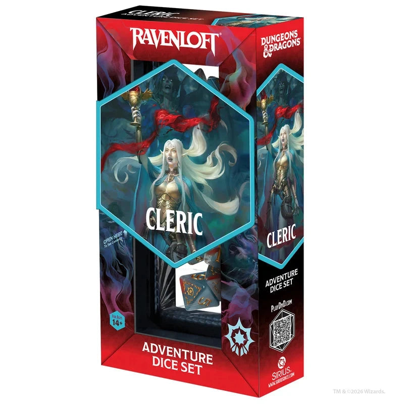 Dungeons & Dragons Adventure Dice Set - Cleric: Light Blue/Red Dice Sets & Games Sirius Dice 