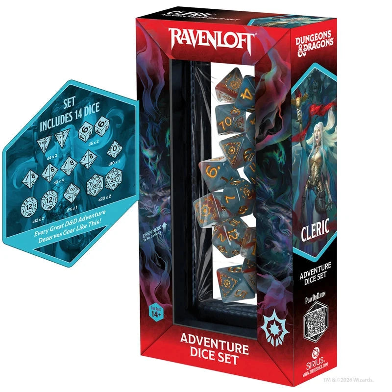 Dungeons & Dragons Adventure Dice Set - Cleric: Light Blue/Red Dice Sets & Games Sirius Dice 