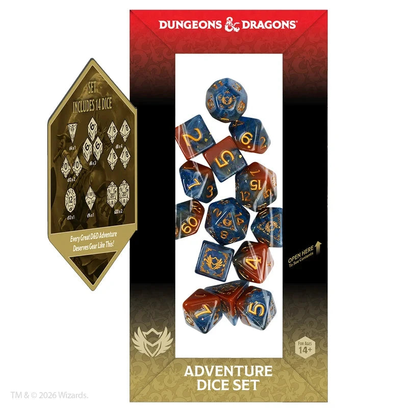 Dungeons & Dragons Adventure Dice Set - Paladin: Orange/Blue Dice Sets & Games Sirius Dice 