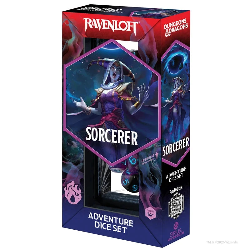 Dungeons & Dragons Adventure Dice Set - Sorcerer: Purple Dice Sets & Games Sirius Dice 