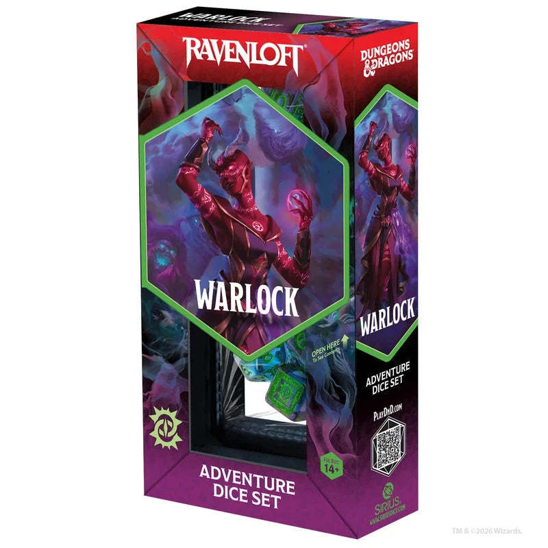 Dungeons & Dragons Adventure Dice Set - Warlock: Purple/Green Dice Sets & Games Sirius Dice 