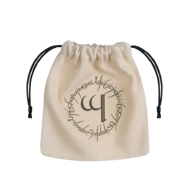 Elvish Beige & Black Basic Dice Bag Dice Q Workshop Rune
