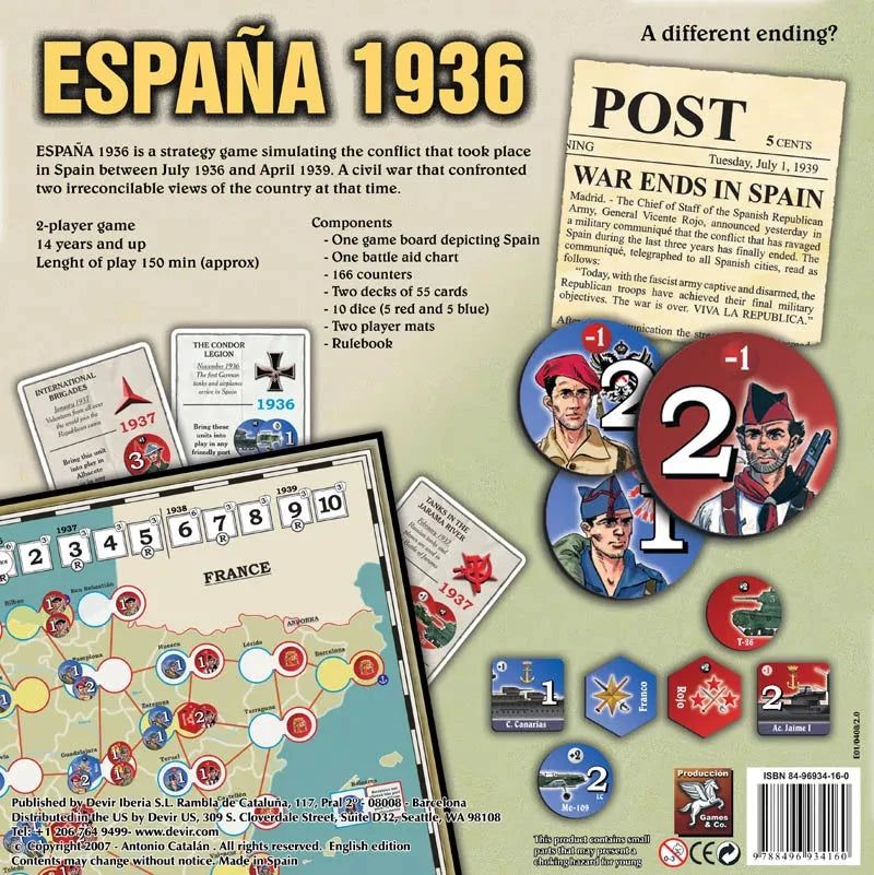 Espana 1936 Board Games Devir