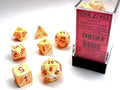 Festive Sunburst/red Polyhedral 7-Dice Set Dice CHESSEX