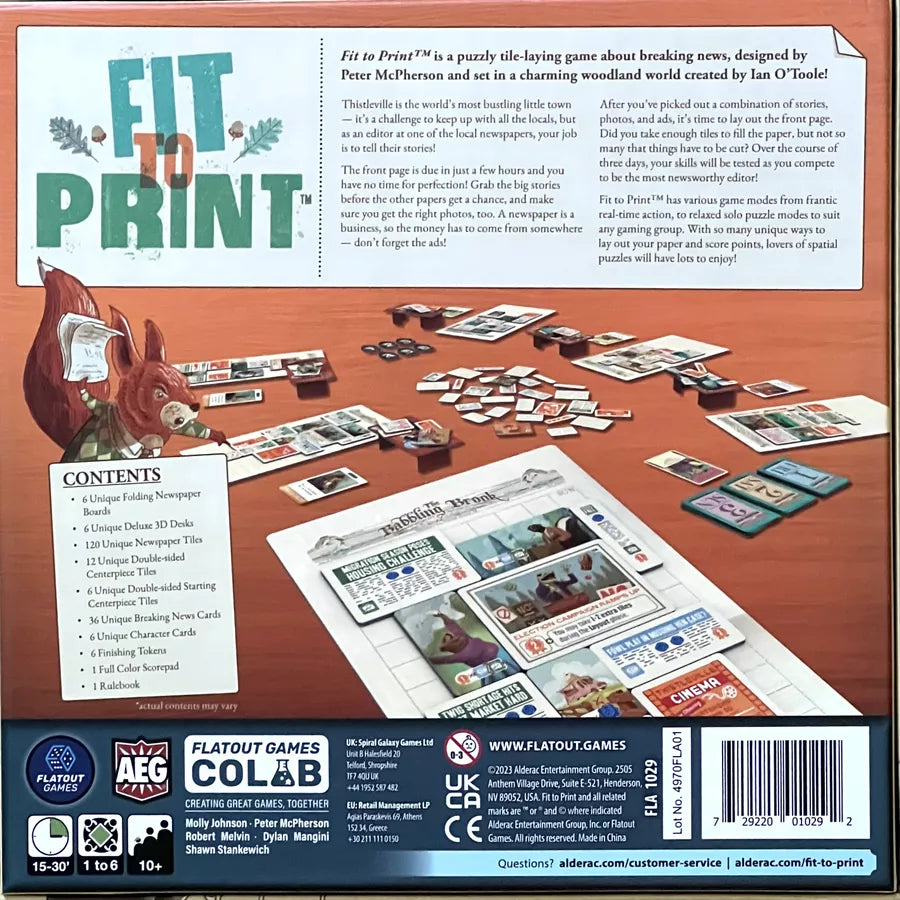 Fit to Print Board Games Flatout Games