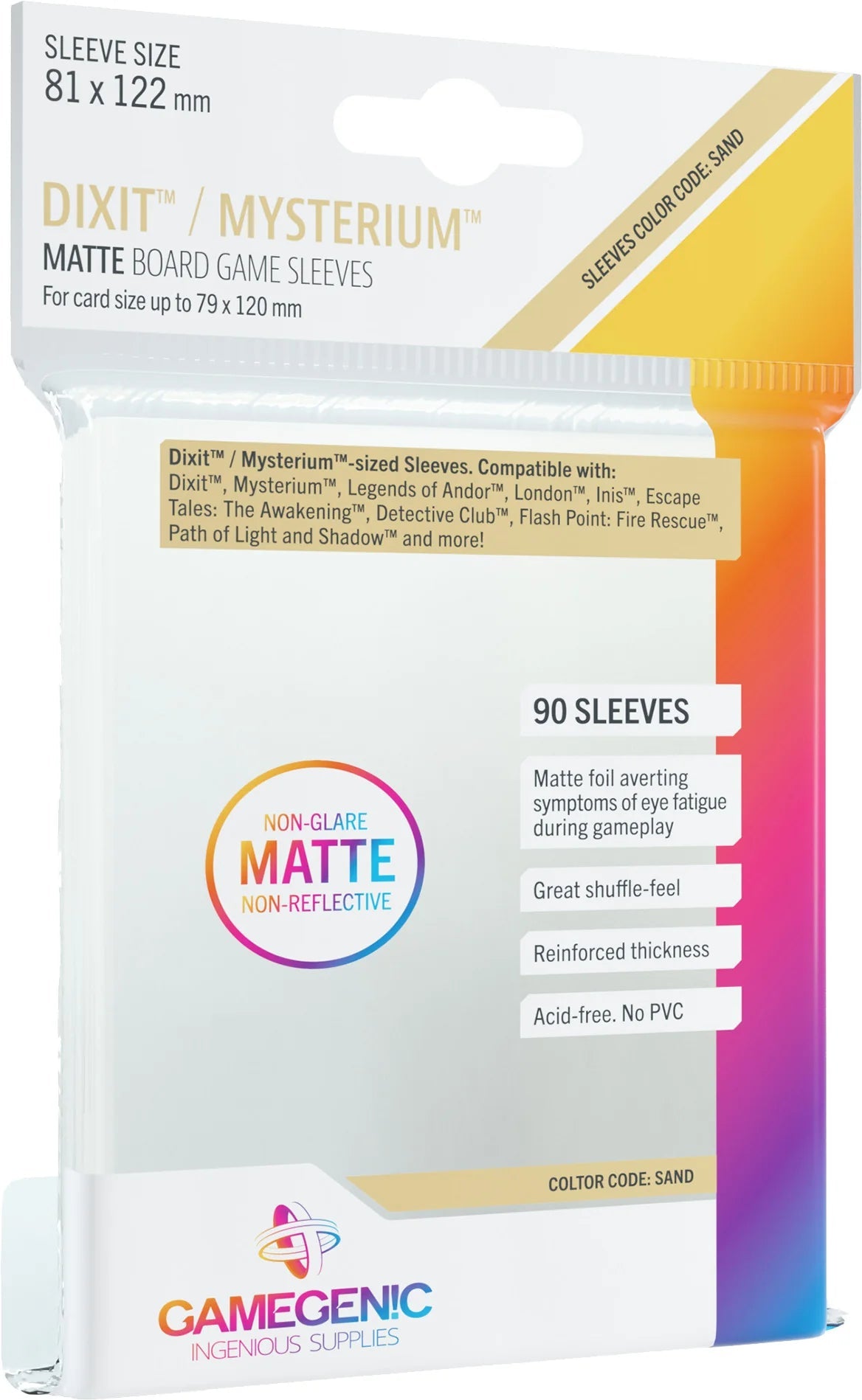 Gamegenic Matte Board Game Sleeves - Dixit Sleeves (50 Sleeves - 81x122 mm) Card Sleeves Gamegenic
