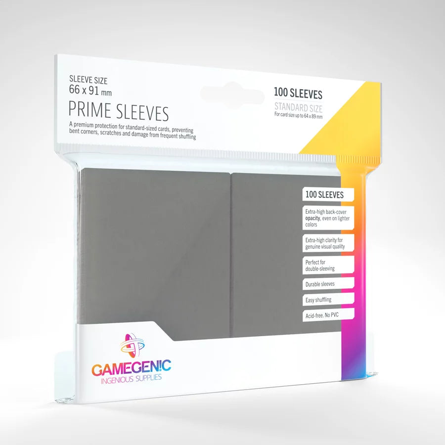 Gamegenic Prime Sleeves (100 Sleeves - 66x91 mm) Card Sleeves Gamegenic Dark Gray