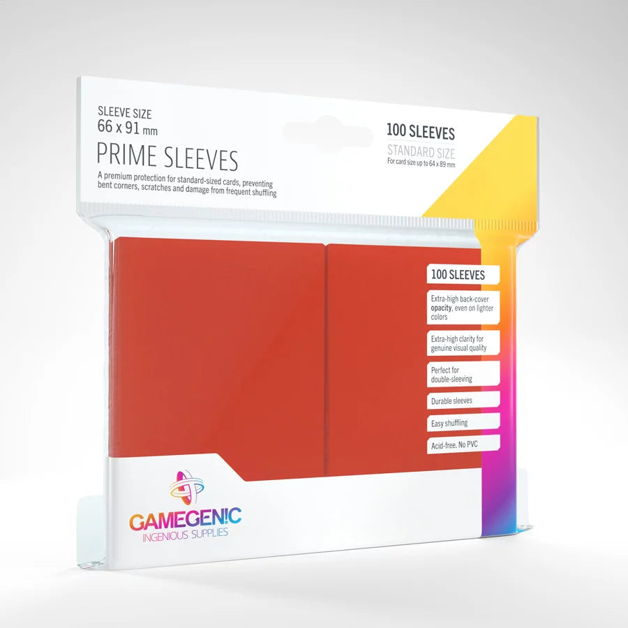 Gamegenic Prime Sleeves (100 Sleeves - 66x91 mm) Card Sleeves Gamegenic Red