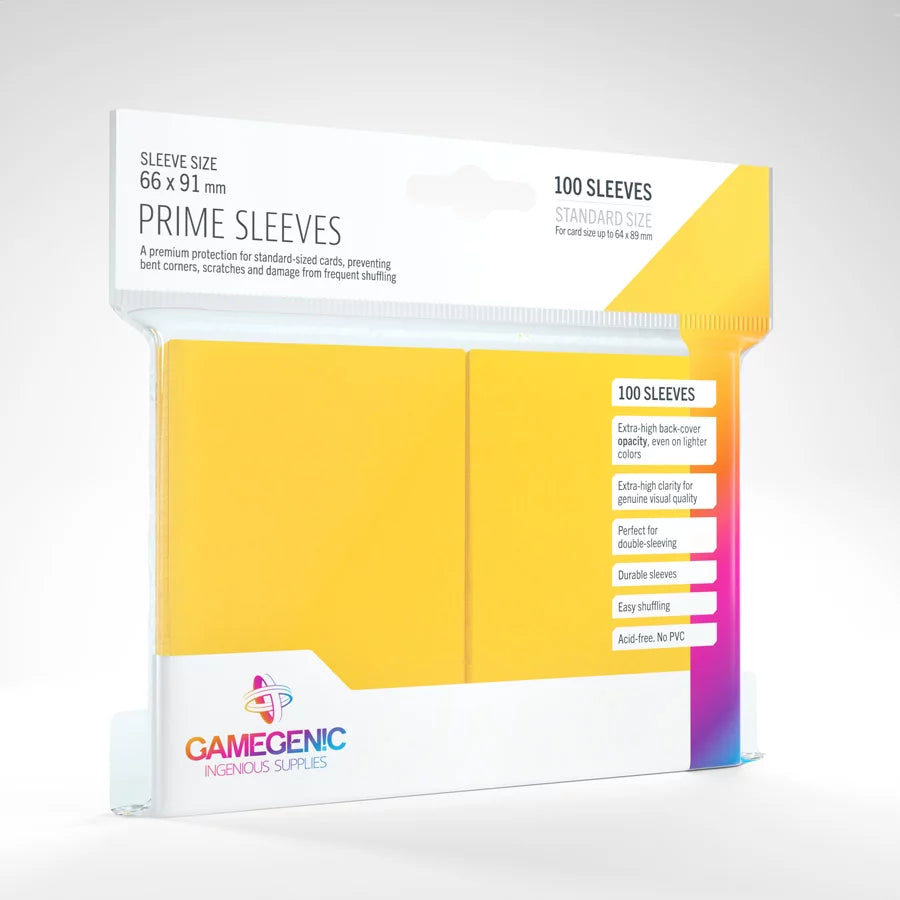 Gamegenic Prime Sleeves (100 Sleeves - 66x91 mm) Card Sleeves Gamegenic Yellow