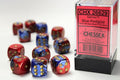 Gemini Blue-Red/gold 16mm d6 Dice Block (12 dice) Dice CHESSEX