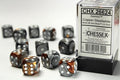 Gemini Copper-Steel/white 16mm d6 Dice Block (12 dice) Dice CHESSEX