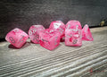 Ghostly Glow Pink/silver Polyhedral 7-Dice Set Dice CHESSEX
