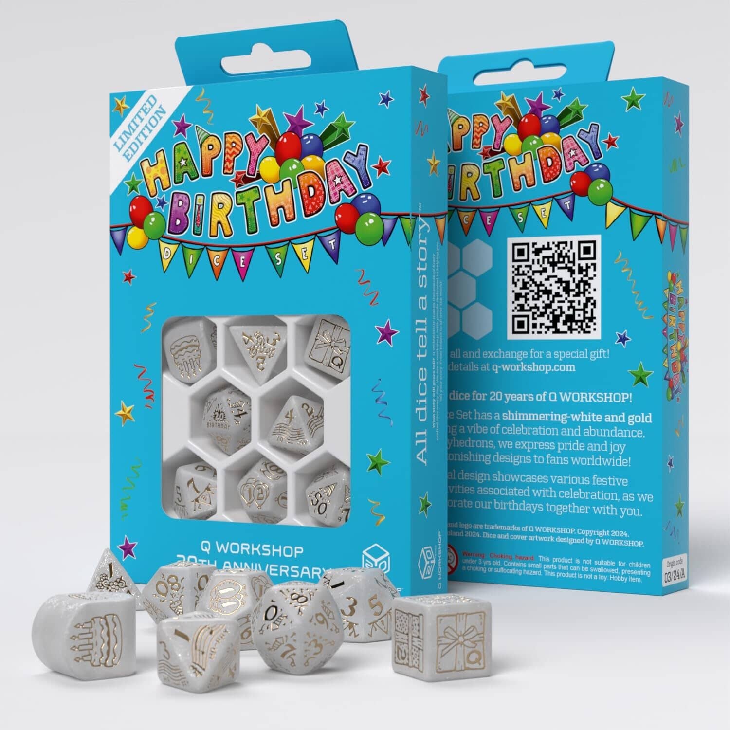 Happy Birthday Q WORKSHOP 20 Years Happy Birthday Dice Set Accessories PSI