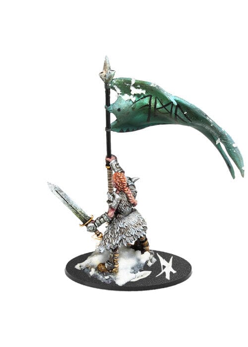 Krumvaal Northern Alliance: Shieldmaiden Army Banner Bearer Miniatures Shieldwolf Miniatures