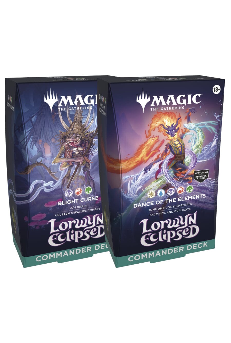 Magic The Gathering: Lorwyn Eclipsed Commander Decks CCG Wizards of the Coast Bundle 