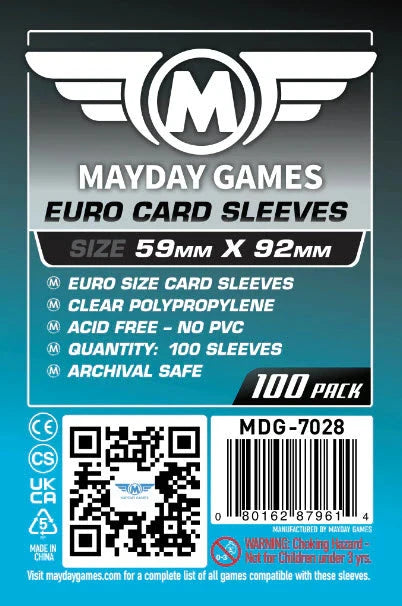 Mayday 7028 59x92mm 100pack Card Sleeves MAYDAY GAMES INC 