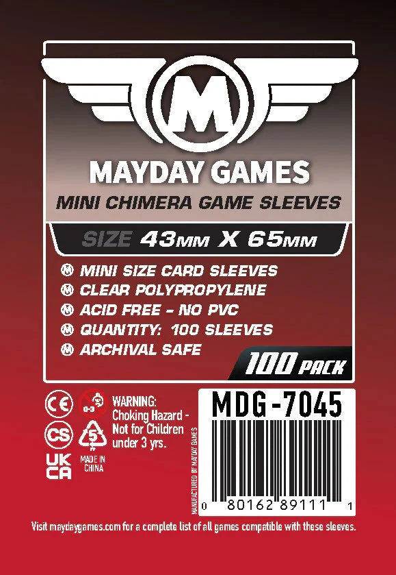 Mayday 7045 43x65 100pack Card Sleeves MAYDAY GAMES INC