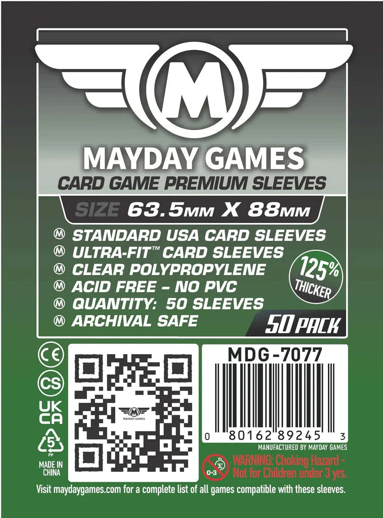 Mayday 7077 63.5x88 50pack Card Sleeves MAYDAY GAMES INC