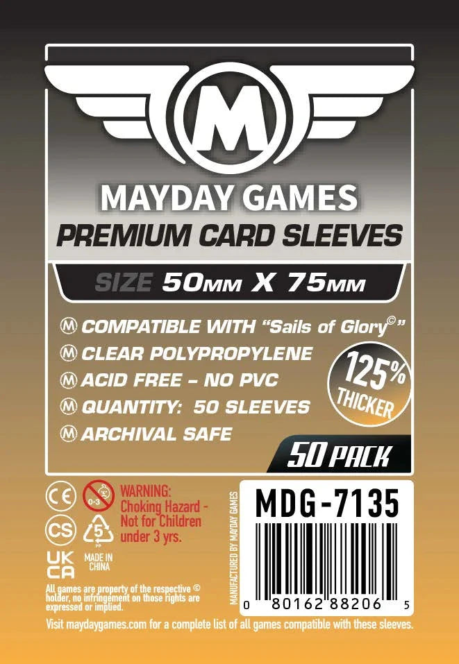 Mayday 7135 50x75mm 50pack Card Sleeves MAYDAY GAMES INC 