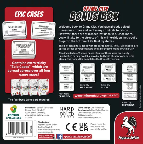MicroMacro: Crime City - Bonus Box (Edition Spielwiese) Board Games Pegasus Spiele